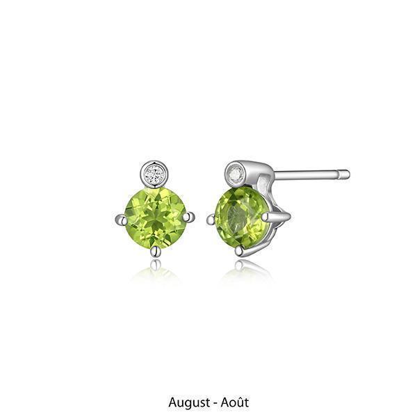ER2LCQ9-AUG "Birthstone" August (Peridot) and Lab Grown Diamond Earrings