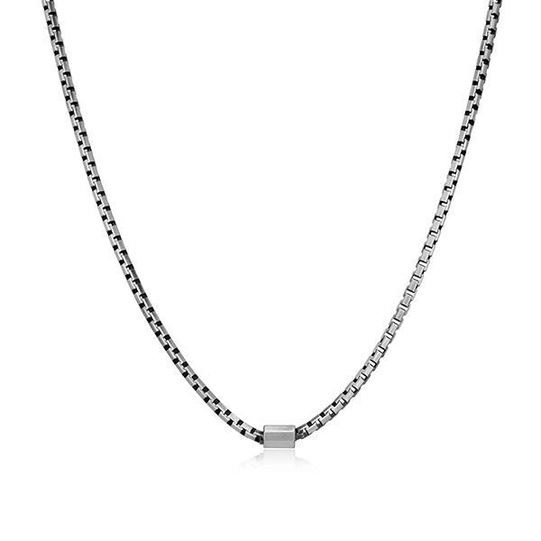 Sterling silver CJ Ethos ITALIAN CHAIN brushed gun metal box chain