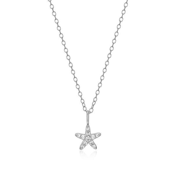CJ Monte sterling silver lab­created diamond starfish necklace