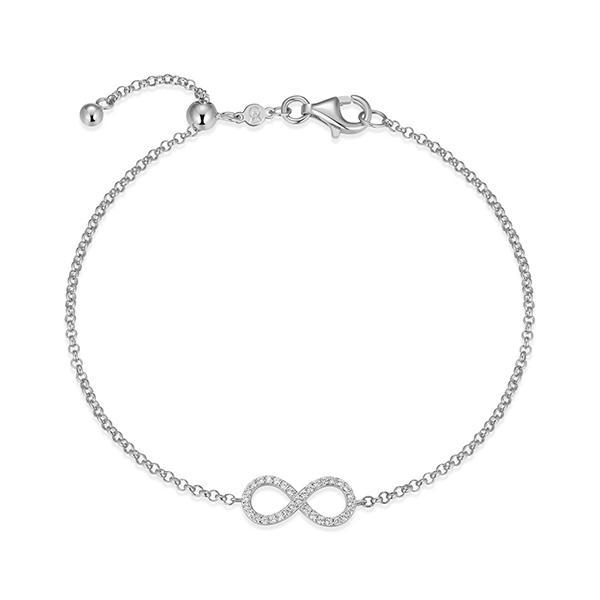 CJ Monte sterling silver lab­-created diamond infinity adjustable bracelet