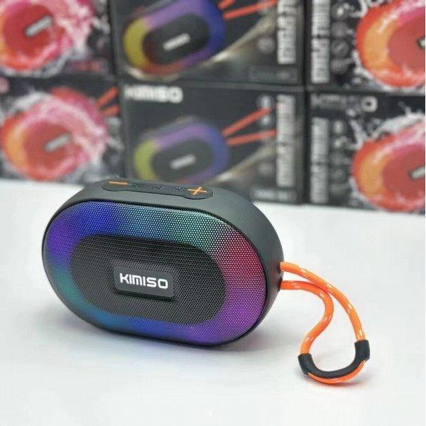 Small, Portable and Packed with Powerful Sound Portable Bluetooth LED Speaker KIKMS181 for Universal Cell Phone And Bluetooth Device - Black