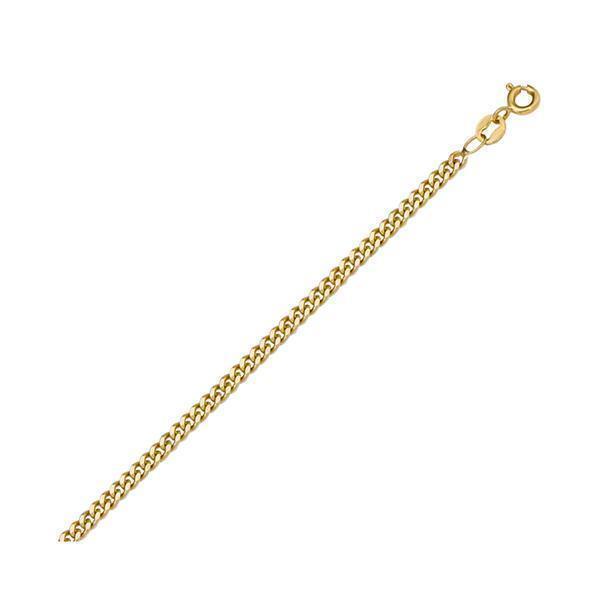 18" 18K Gold Curb Necklace - 2.4 gm