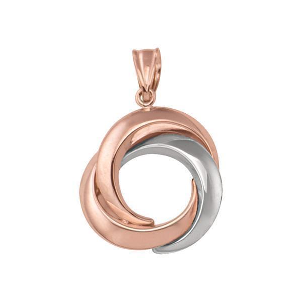 10K 2 Tone Pink and White Gold Fashion Pendant