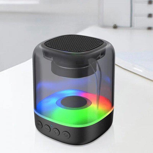 Bluetooth Speaker: Colorful Lights, 360 Degree Clear Display, Wireless Audio Experience KIKMS-179 for Universal Cell Phone And Bluetooth Device - Black