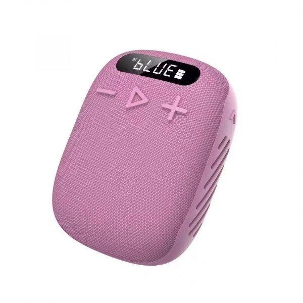 New Portable Bluetooth Speaker for Outdoor Sports Portable Clip On Speaker KIWIND3S for Universal Cell Phone And Bluetooth Device - Pink