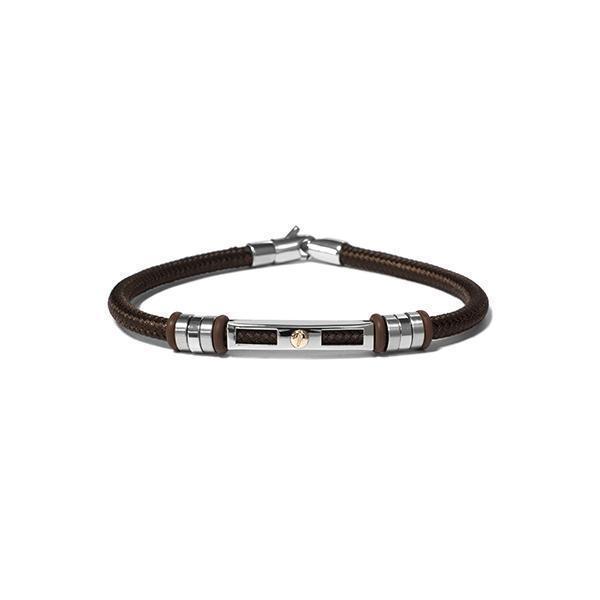 CJ Steelx "The Italo" Stainless Steel and Nautical Rope Bracelet - Brown