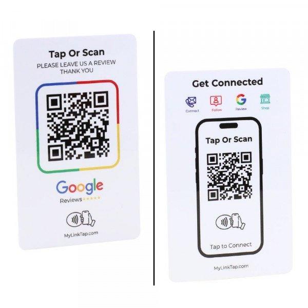 Smart NFC Digital Business Card - Contact Sharing - Social Media, Contact, Payment & More with FREE Instant Bio Page - White