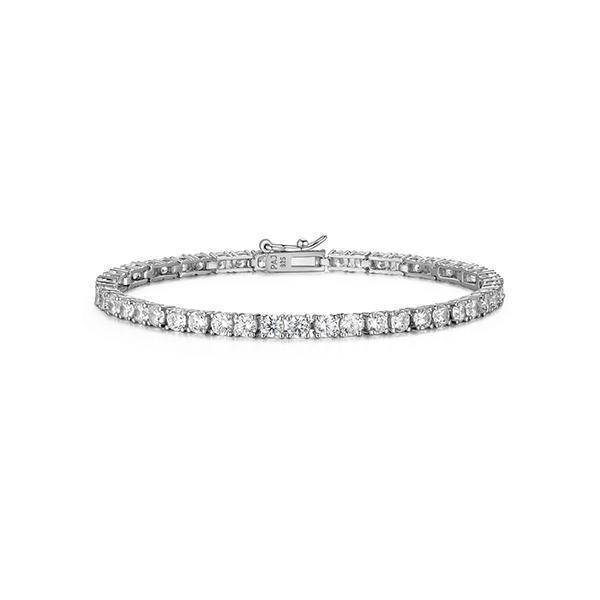 Diamondlite Cubic Zirconia 3mm Round Tennis Bracelet - Silver