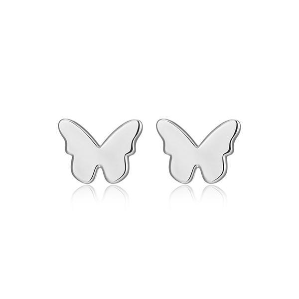 ER2AWCZA0-W Sterling Silver Whimsical Butterfly Stud Earrings