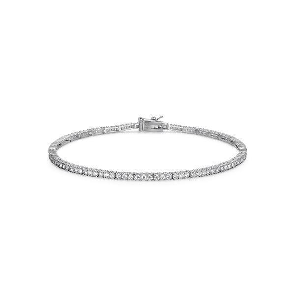 Diamondlite Cubic Zirconia 2mm Tennis Anklet - Silver