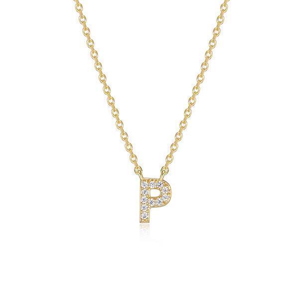 Diamondlite Cubic Zirconia Mini Initial P Necklace - Gold