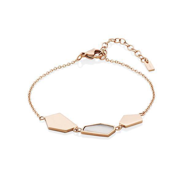 CJ Steelx Mother of Pearl Geometric Bracelet - Rose Gold