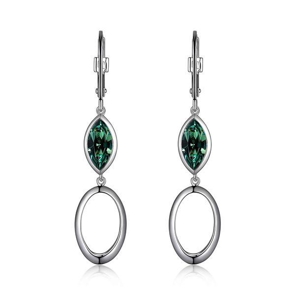 ER2LCDN97-W Sterling Silver EXPRESSION Erinite Swarovski Crystal Drop Earrings