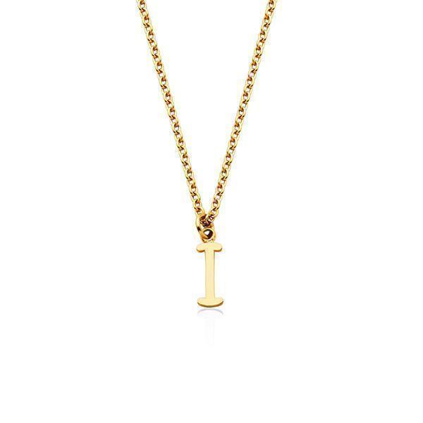 CJ Steelx Carded Letter "I" Necklace - Gold