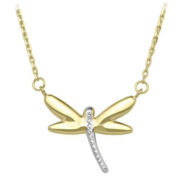 10K Gold Fashion Necklace with Pendant - Dragonfly