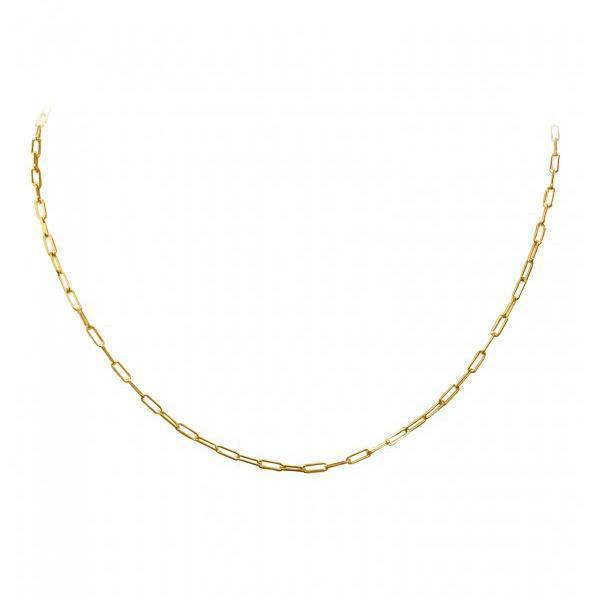 10K Gold Paperclip 3mm Gauge 18" Necklace - 5.3 gm