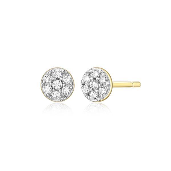 CJ Monte sterling silver lab­-created diamond small round disk stud earrings