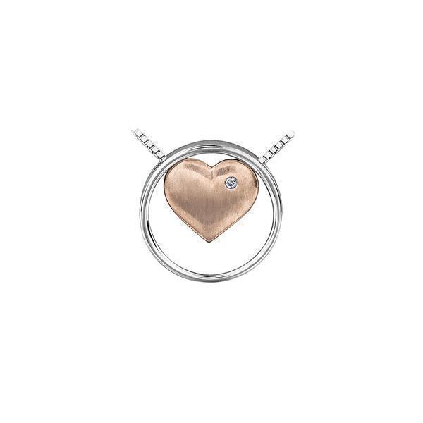 Diamond Pendant in Sterling Silver and 10K (0.01 CT. T.W.) - Silver and Rose