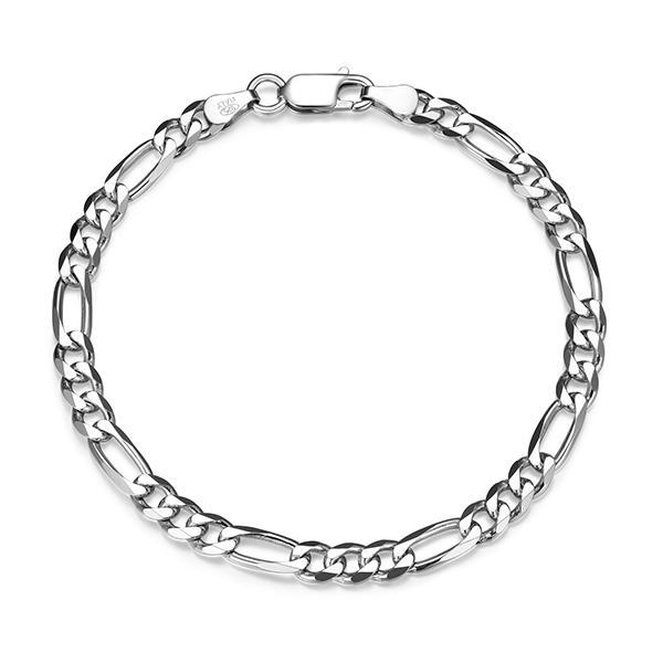 Sterling silver CJ Ethos ITALIAN CHAIN rhodium plated 3+1 150 figaro chain
