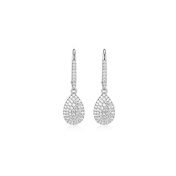 Diamondlite Cubic Zirconia Simply Elegant Teardrop Earrings - Silver