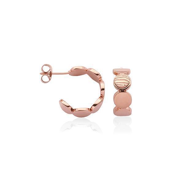 CJ Steelx 13.5mm Dot Open Hoop in IP Rose Gold