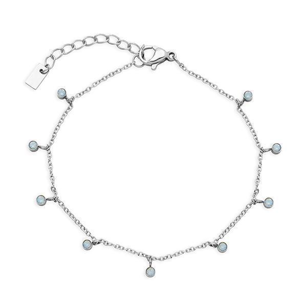 CJ Steelx Sapphire Opal Crystal Dangle Bracelet - Silver