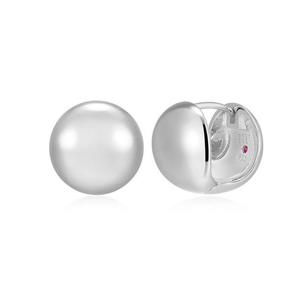 ER2LCU9A0-W Sterling Silver GENESIS High Polish 11.5mm Huggie Hop Earrings