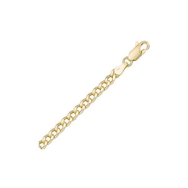 7" 18K Gold Hollow Curb Bracelet