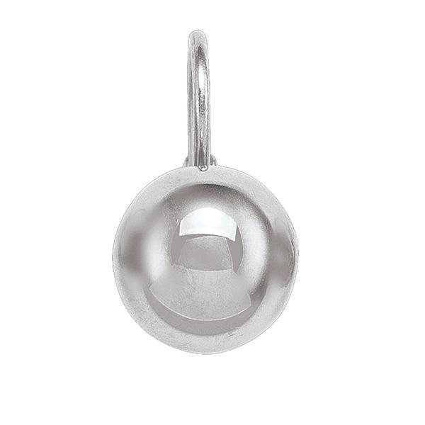18K Silver Sphere Shaped Drop Earrings - 18KW