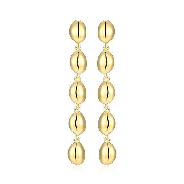 E32AWAFA0-Y Sterling Silver High Polished Long Pebble Drop Earrings