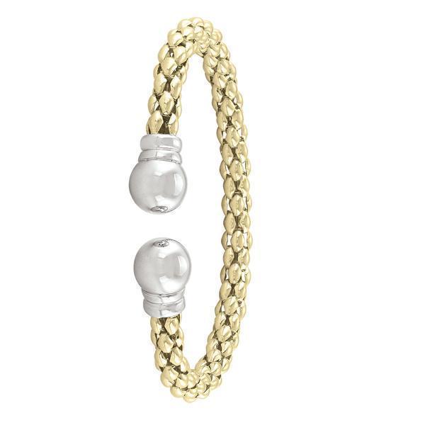 Gold Open-End Popcorn Sterling Silver Fashion bangle