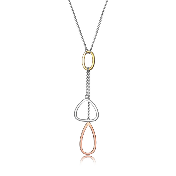 NR0LBDNA-3T Trinity Triple Link Three Tone Short Necklace