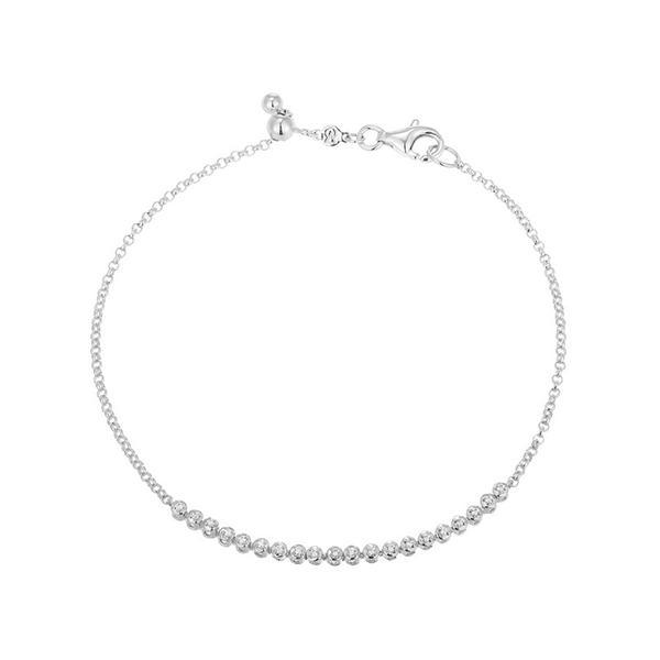 CJ Monte sterling silver lab­-created diamond adjustable linear bracelet