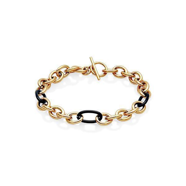 CJ Steelx 7.5mm Cable Link Bracelet - Gold and Black