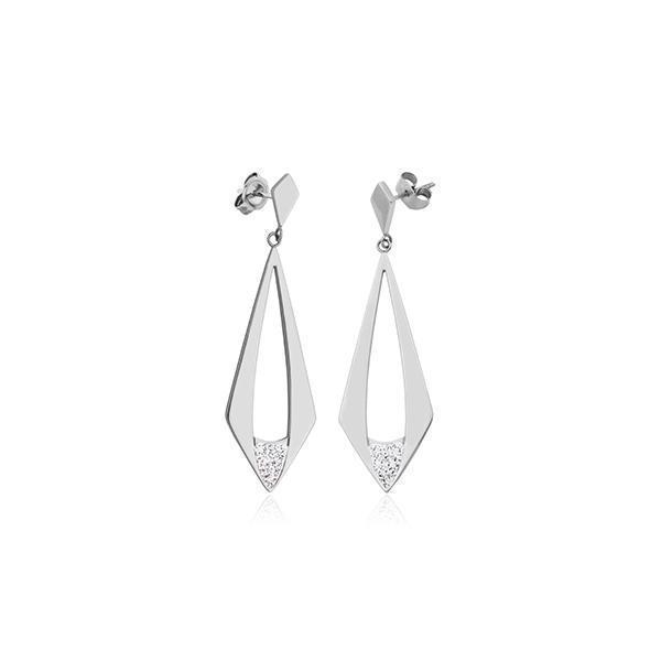 CJ Steelx Diamond Shaped Earrings - Silver