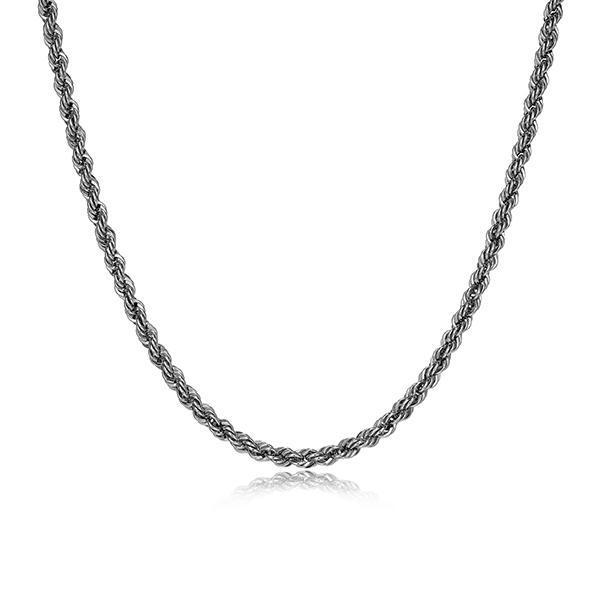 Sterling silver CJ Ethos ITALIAN CHAIN rhodium plated 080 silk rope chain
