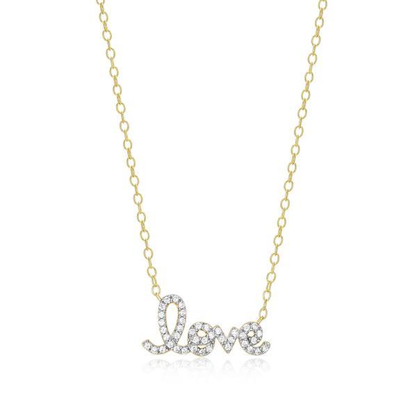 CJ Monte sterling silver lab­created diamond love necklace