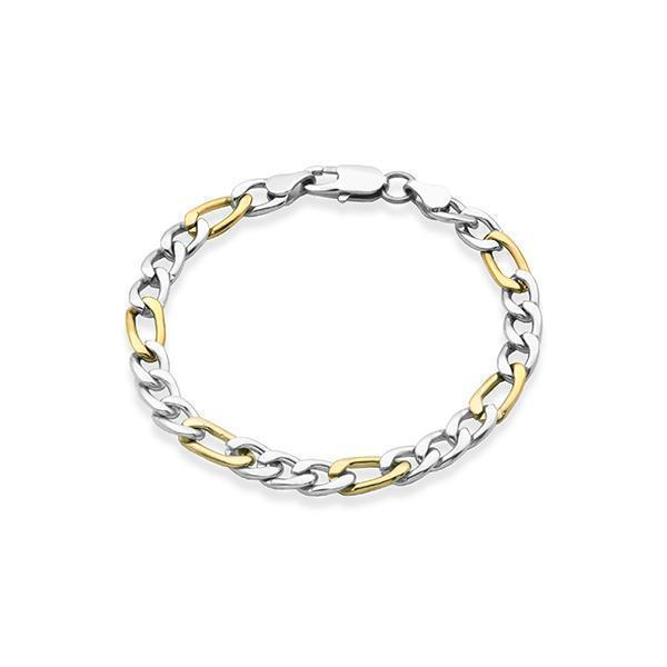 CJ Steelx Two-Tone Figaro Chain Bracelet - Jewellery