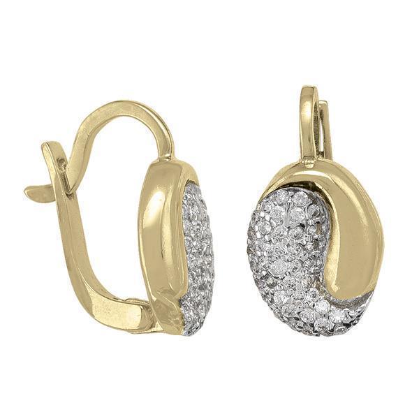 10K Gold Cubic Zirconia Oval Shaped Hoop Earrings