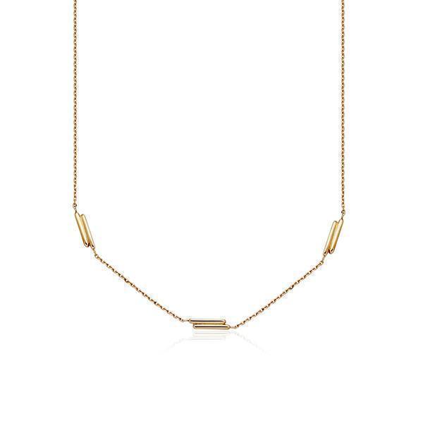 CJ Steelx Bar Station Necklace - Gold