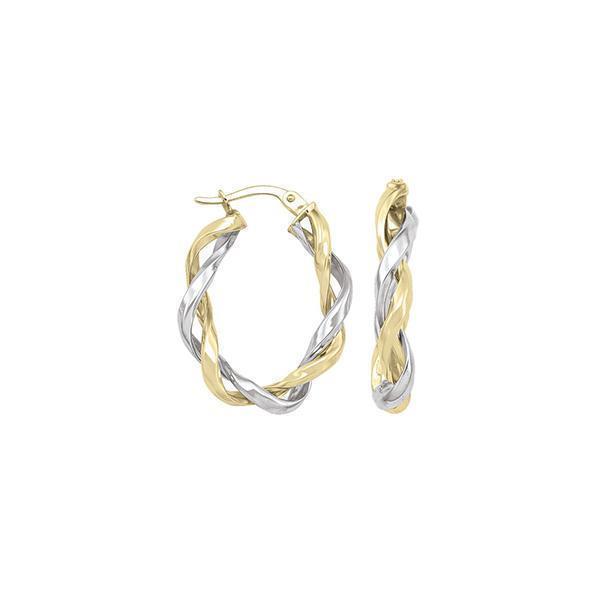 14K Two Tone Gold Hoop Earrings