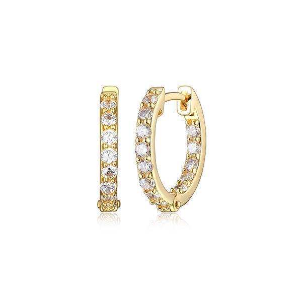 Diamondlite Cubic Zirconia 16mm In-and-out Hoop Earrings - Gold