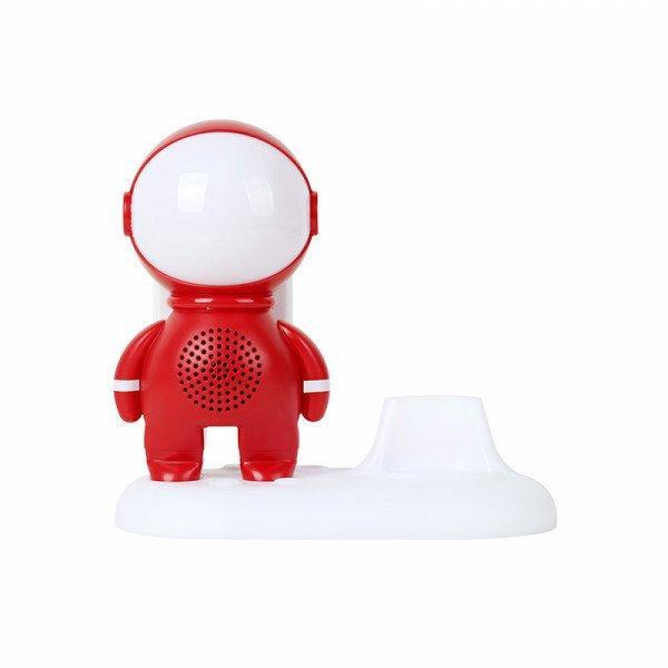 Space Ranger Astronaut Design LED Lights Portable Wireless Bluetooth Speaker with Phone Stand KIYM090 for Universal Cell Phone And Bluetooth Device - Red