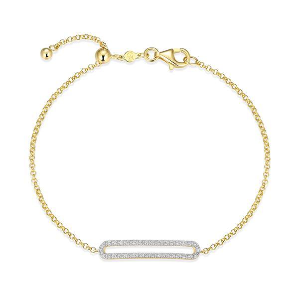 CJ Monte sterling silver lab­-created diamond paperclip adjustable bracelet