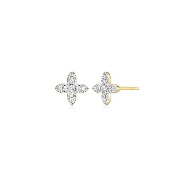 CJ Monte sterling silver lab­created diamond flower stud earrings