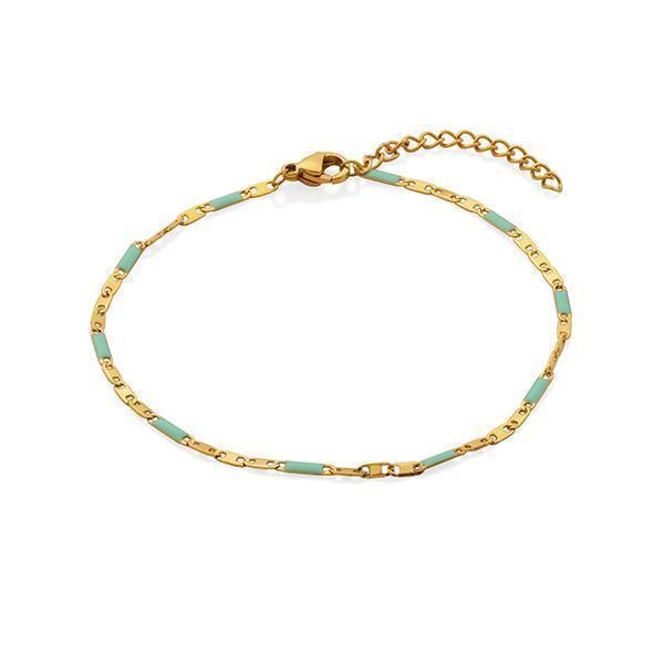 CJ Steelx Turquoise Enamel Marine Bracelet - Gold