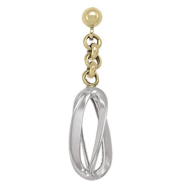 10K Gold and Silver Fashion Drop Earrings - 2.0gm