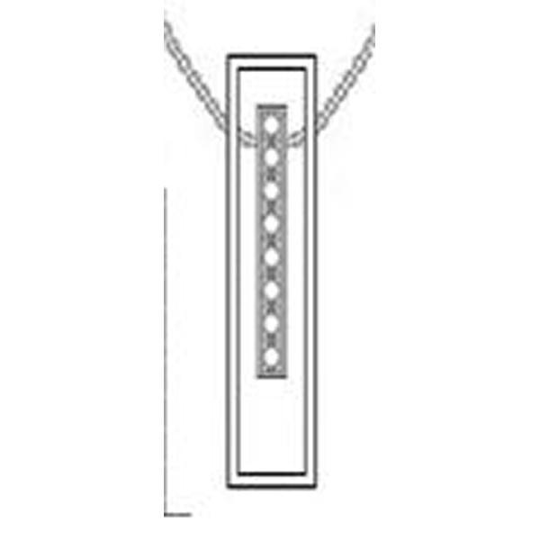 NR0LBCS97-W-18 Sterling Silver Framed Bar Two Tone Necklace Size 18