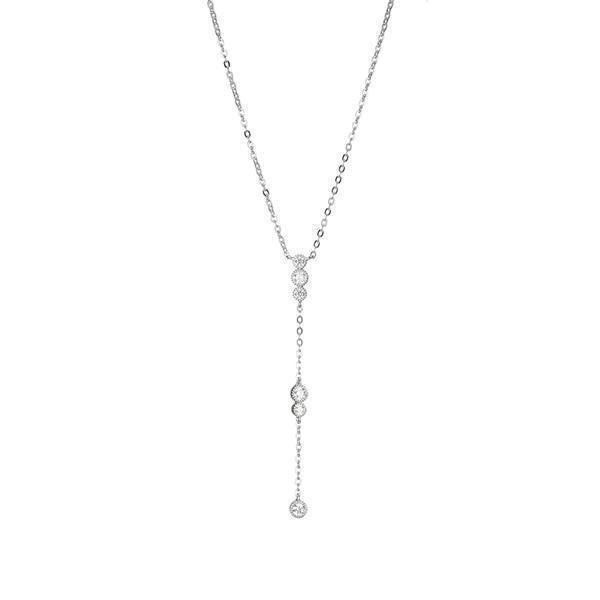Diamondlite Cubic Zirconia Lariat Necklace - Silver