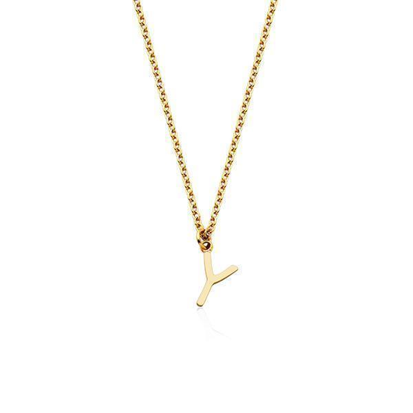 CJ Steelx Carded Letter "Y" Necklace - Gold